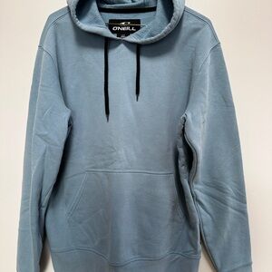 O'Neill Men's Hoodie in Soft Blue with Black Drawstrings